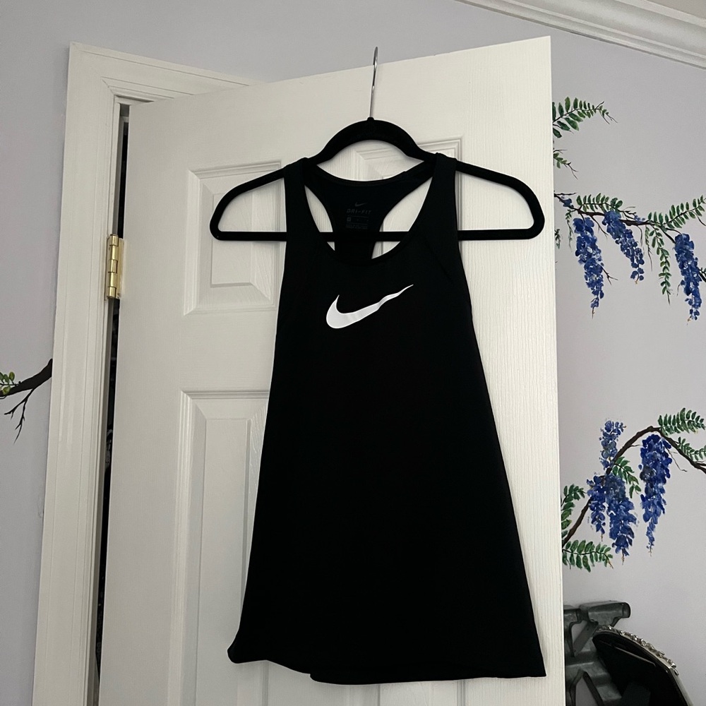 Nike Women's Black and White Tank Top